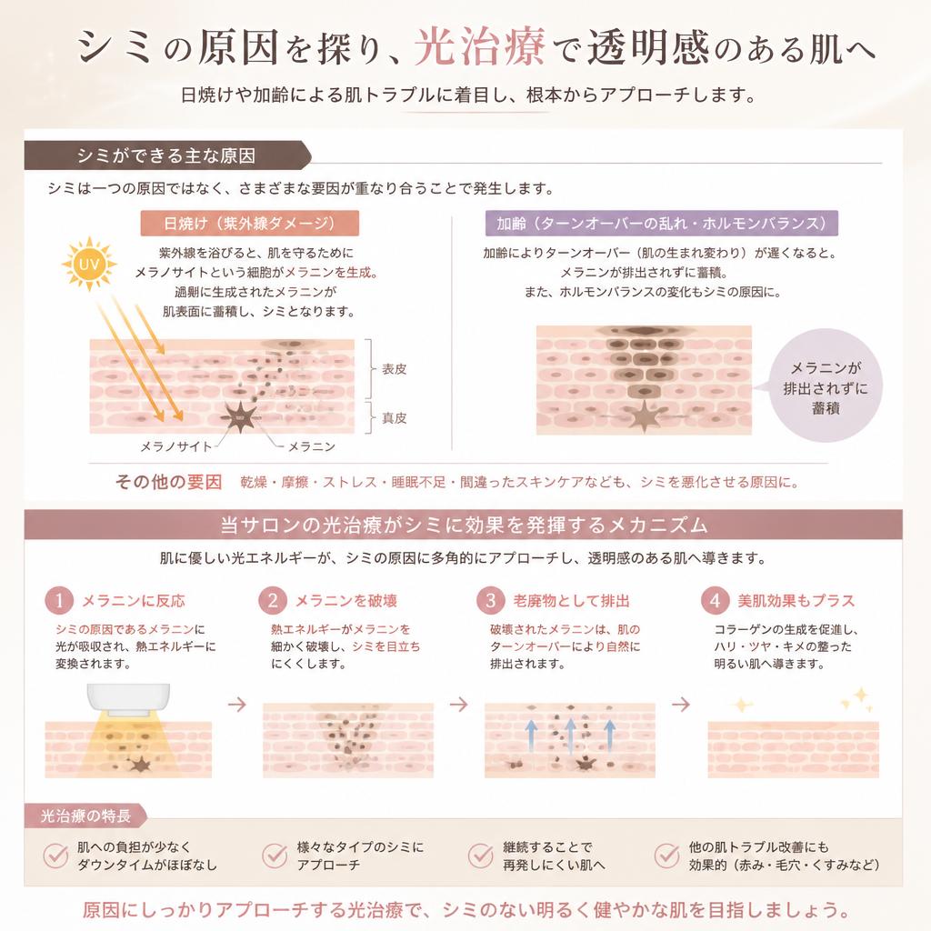 シミの原因とその解消法